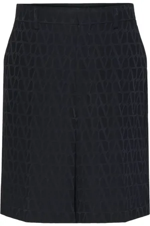 VALENTINO GARAVANI Nederdel, Herre, Sort, M, Iconographe Silk Bermuda Shorts