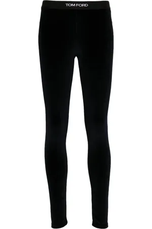 Tom Ford Bukser, Dame, Blå, XS, Blå Velour Skinny Bukser
