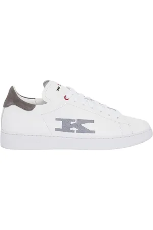 Kiton Sko, Herre, Hvid, 40 EU, Hvide Kalveskinds Sneakers med Cup-Sål