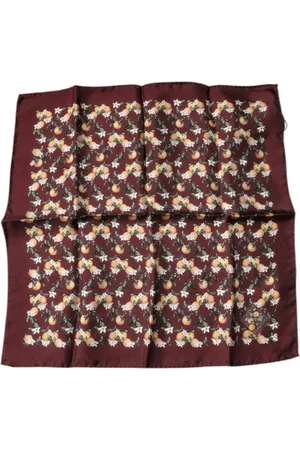 Dolce & Gabbana Tilbehør, Herre, Brun, ONE SIZE, Luksuriøst Maroon Silke Lommetørklæde Tørklæde
