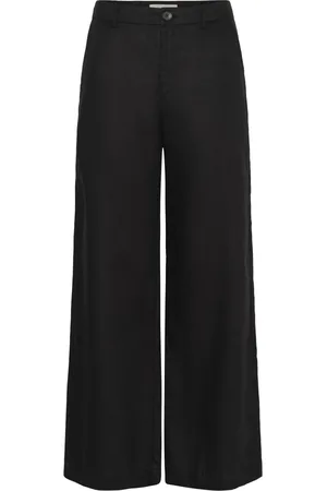 Part Two Bukser, Dame, Sort, XL, Linned, Wide Leg Linnedbukser