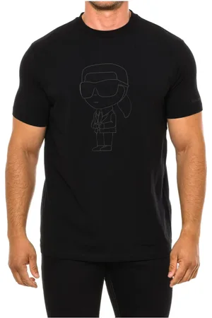 Karl Lagerfeld Top, Herre, Sort, 2XL, Bomuld, Kortærmet T-shirt Klassisk Stil