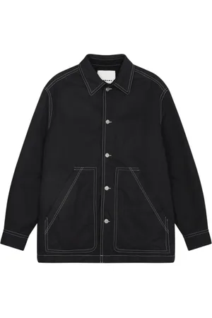 Isabel Marant Jakke, Herre, Sort, M, Bomuld, Sort Vasket Bomuldsjakke Lawrence