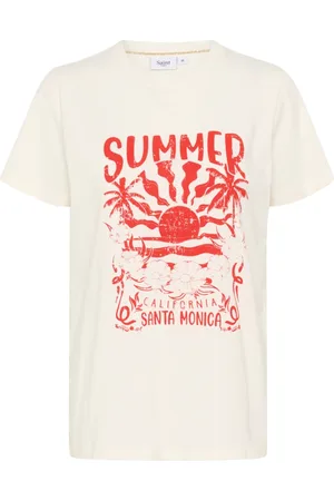 Saint Tropez Top, Dame, Blå, XL, Grafisk Print Tee Top Is