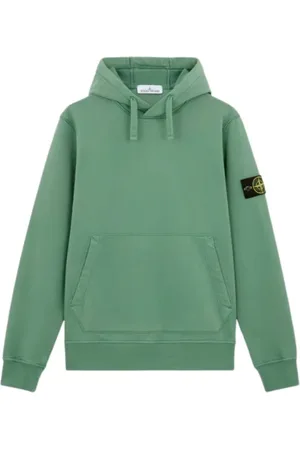 Stone Island Sweathshirts & Hoodies, Herre, Grøn, M, Bomuld, Sage Cotton Fleece Hoodie