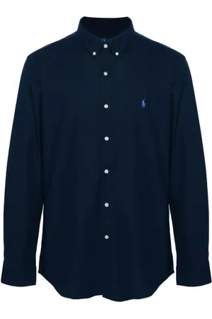 Ralph Lauren Skjorte, Herre, Blå, L, Bomuld, Langærmet sportsskjorte