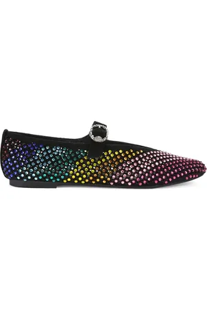 Kurt Geiger Sko, Dame, Flerfarvet, 40 EU, Rainbow Crystal Ballerina Sko
