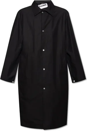 Jil Sander Frakke, Herre, Sort, L, Bomuld, Bomuldsfrakke med logo