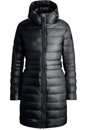 Canada Goose Frakke, Dame, Sort, S, Uld, Sort hætteklædt Cypress dunfrakke