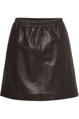 INWEAR Nederdel, Dame, Brun, 2XS, Læder, Americano Lædernederdel