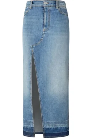 Pinko Nederdel, Dame, Blå, M, Denim, Il Cairo Denimnederdel