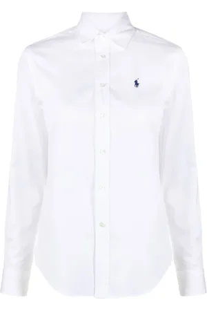 Ralph Lauren Bluser & Skjorter, Dame, Hvid, XL, Hvid Polo Shirt