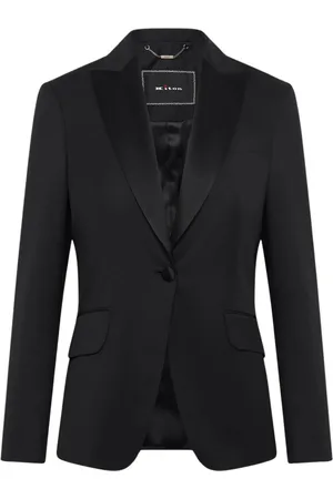 Kiton Jakke, Dame, Sort, S, Uld, Silke Revers Uld Smokingjakke