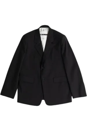 Jil Sander Jakke, Herre, Sort, XL, Uld, Uld Gabardine Blazer Jakke