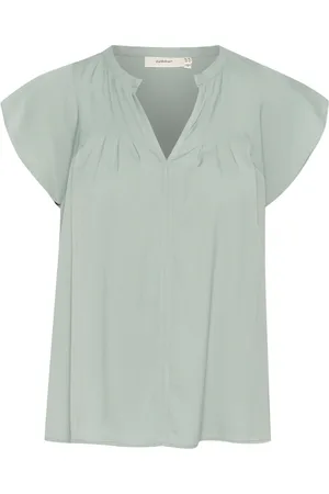 INWEAR Bluser & Skjorter, Dame, Grøn, S, Polyester, Desert V-Neck Top