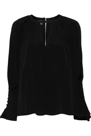 Pinko Bluser & Skjorter, Dame, Sort, S, Tyl, Casual Bluse med Silke