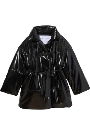 Proenza Schouler Frakke, Dame, Sort, XS, Uld, Lakeret Puffer Coat