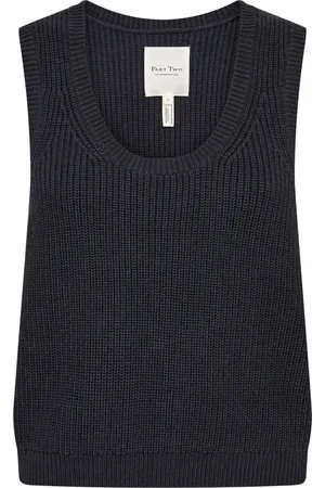 Part Two Strik, Dame, Sort, XL, Bomuld, Midnight Knit Top