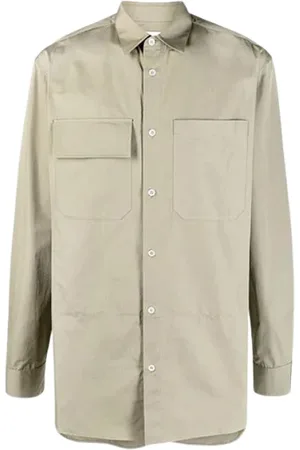 Jil Sander Skjorte, Herre, Grøn, S, Bomuld, Cotton Shirt