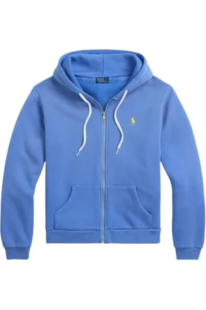 Ralph Lauren Sweathshirts & Hoodies, Dame, Blå, XS, Bomuld, Hooded Zip-Up Sweater