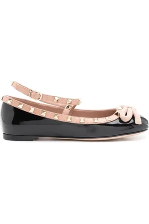 VALENTINO GARAVANI Sko, Dame, Sort, 37 EU, Læder, Rockstud Ballerina Sko