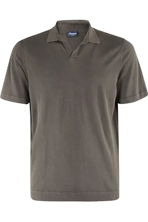 DRUMOHR Top, Herre, Brun, L, Bomuld, Frostet Polo T-shirt