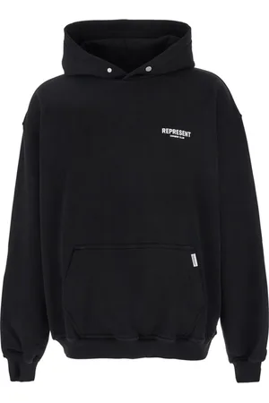 Represent Sweathshirts & Hoodies, Herre, Sort, M, Bomuld, Sort Logo Hoodie Bomuld Mand