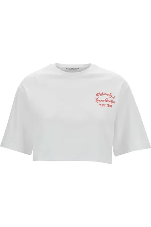 Serafini Top, Dame, Hvid, XS, Bomuld, Logo Print Hvid T-shirt