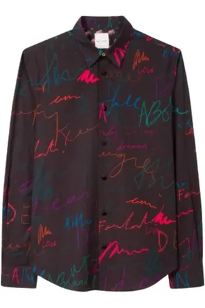Paul Smith Skjorte, Herre, Sort, M, Bomuld, Slim-Fit Langærmet Skjorte