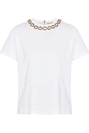 VALENTINO GARAVANI Top, Dame, Hvid, M, Bomuld, Casual bomulds T-shirt med unikt design