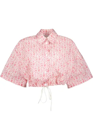 Moncler Bluser & Skjorter, Dame, Lyserød, S, Uld, Klassisk Logo Skjorte