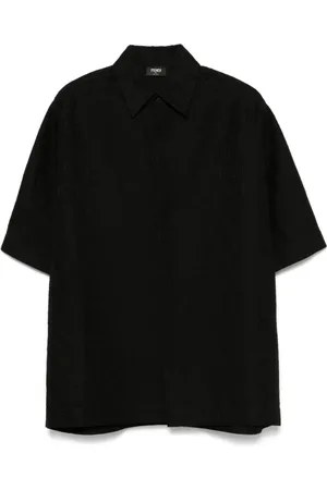 Fendi Skjorte, Herre, Sort, S, Klassisk kortærmet bluse