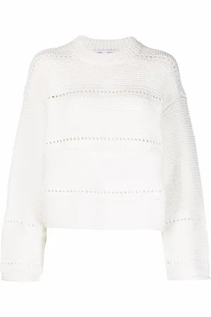 Proenza Schouler Strik, Dame, Hvid, L, Bomuld, Striktrøje