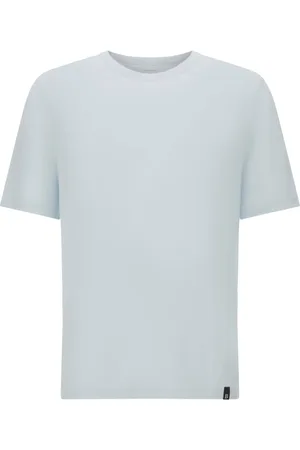 Boggi Milano Top, Herre, Blå, L, Linned, T-shirt i strækbar linnedjersey
