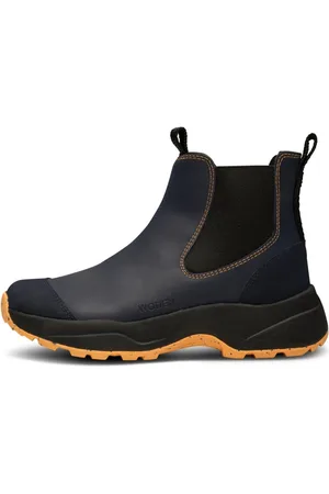 Woden Sko, Dame, Blå, 37 EU, Læder, Vandtæt Slip-On Støvle - Mørk Navy | Papaya