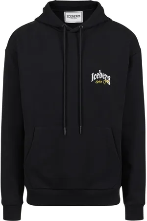 Iceberg Sweathshirts & Hoodies, Herre, Sort, 3XL, Bomuld, Regular fit bomuldshættetrøje