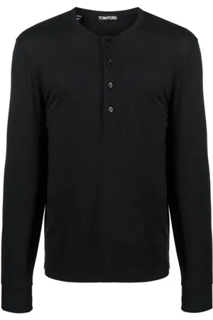 Tom Ford Top, Herre, Sort, L, Bomuld, Sort bomulds sweater med rund hals