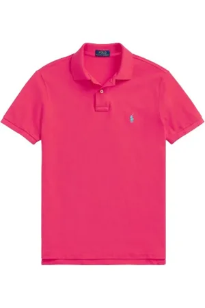 Ralph Lauren Top, Herre, Lyserød, S, Bomuld, Custom Fit Kortærmet Polo