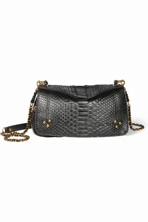 JÉRÔME DREYFUSS Taske, Dame, Sort, ONE SIZE, Uld, Chic Læder Skuldertaske med Kæde