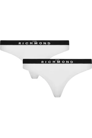 John Richmond Undertøj, Dame, Hvid, S, Uld, Bipack Slip Low med Kontrasterende Elastik