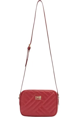 Roberto Cavalli Taske, Dame, Rød, ONE SIZE, Uld, Stilfuld Kæde Skuldertaske med Topstitching