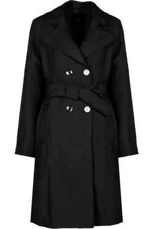 Pinko Frakke, Dame, Sort, 3XS, Elegant Trenchcoat