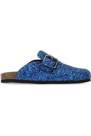 Serafini Sko, Dame, Blå, 37 EU, Læder, Glitter Slip-On Sandaler