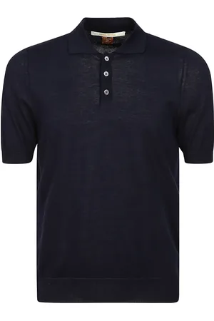 hindustrie Top, Herre, Blå, XL, Bomuld, Navy Polo Shirt med Knapper og Krave