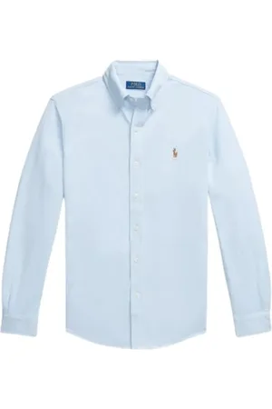 Ralph Lauren Skjorte, Herre, Blå, L, Bomuld, Piqué Oxford Mesh Cotton Skjorte