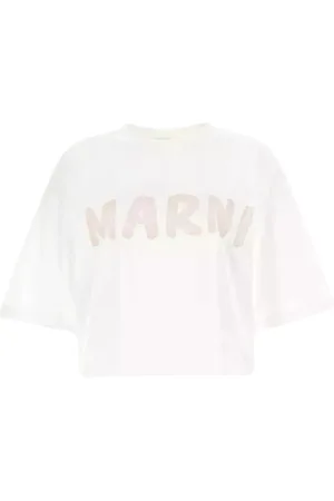 Marni Top, Dame, Hvid, 3XS, Bomuld, Hvid Bomuld Rund Hals Top