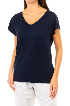 Tommy Hilfiger Top, Dame, Blå, L, Uld, Kortærmet T-shirt