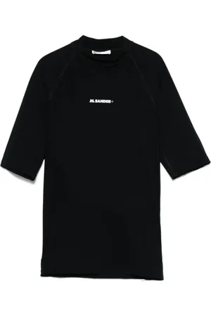 Jil Sander Top, Herre, Sort, L, Nylon, Mock Neck Raglan Sleeve Top