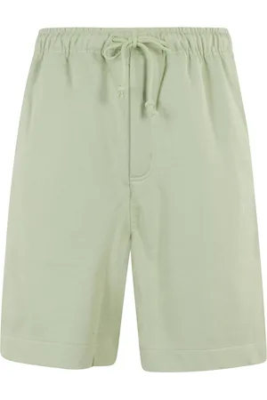 Y-3 Shorts, Herre, Grøn, L, Bomuld, Lime Bermuda Shorts med Fleece Foring