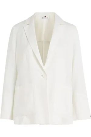 Tommy Hilfiger Jakke, Dame, Hvid, M, Linen Casual Blazer